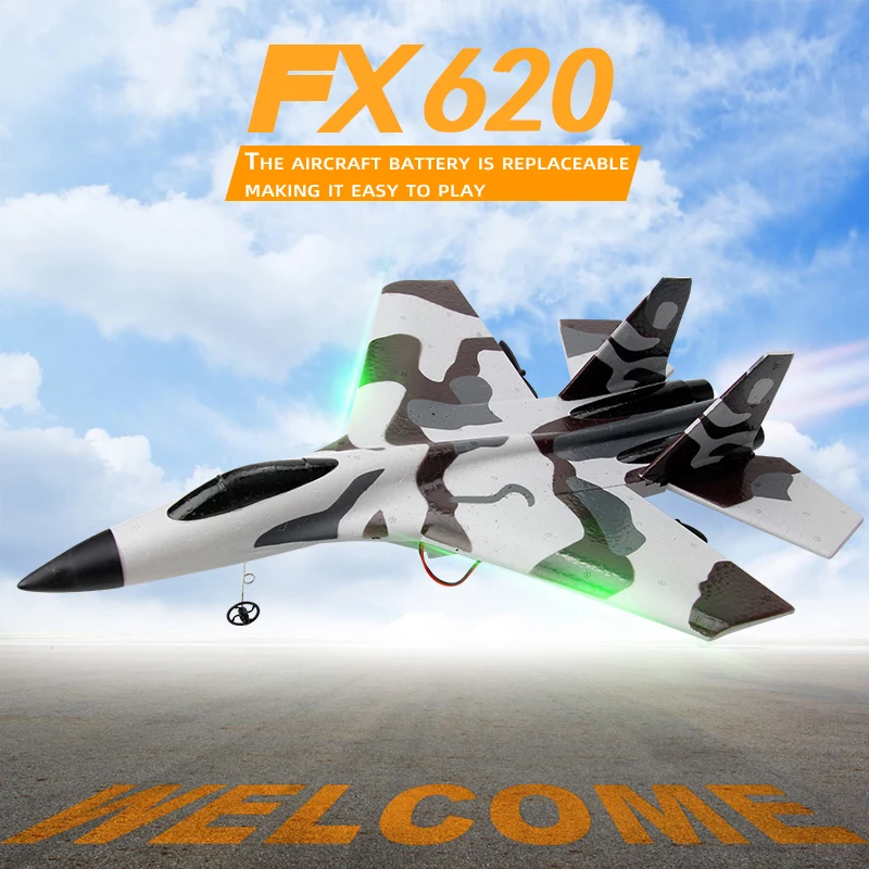 2.4G RC SU35 Fighter Plane FX620 EPP Foam Aircraft Glider LED Lights Remote Control Model Toy for Boys Children - Image 3