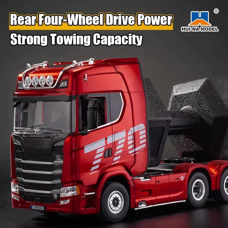 Huina 1501 RC Car 770S RC Alloy Tractor Truck 1/18 19CH 2.4G Engineering Trailer Truck with Light and Sound Toys for Boys Gifts - Image 2