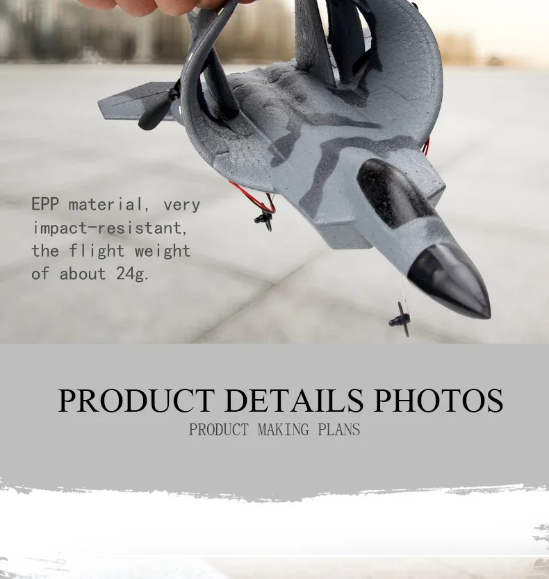 FX622 Remote Control Fighter | 3-Axis Gyro Self-Stable | Easy Throttle Control | Color Light | Kids Gift | EPP Plan Toy - Image 3