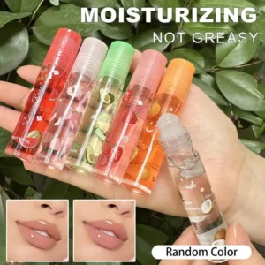6 Colors Random Roll-on Fruit Essence Lip Balm Lip Oil Lip Moisturizing Mirror Primer Lip Lipstick Hydrating Gloss Transparent