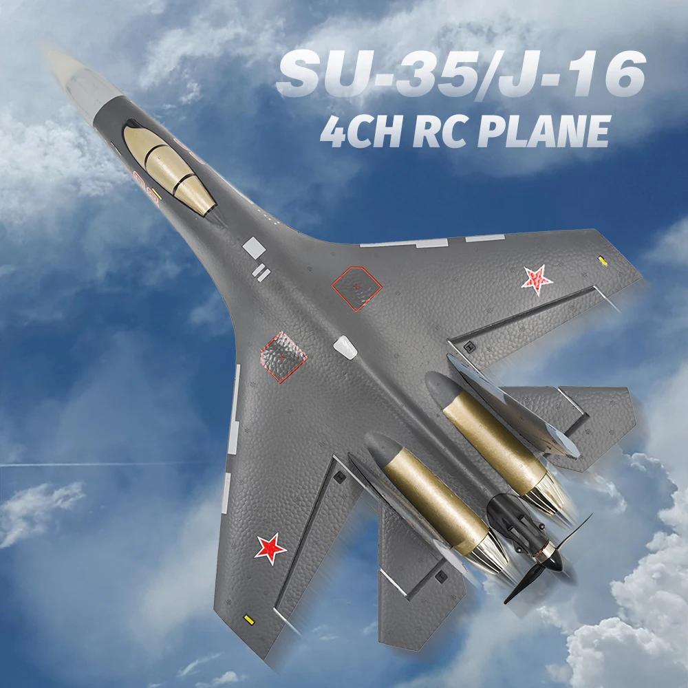 QF009 J16 Rc Plane 4CH Foam Remote Control Airplane Su35 Model Glider 2.4G 360° Flip-Roll 525mm Fixed Wing Fighter Aircraft Toy - Image 3