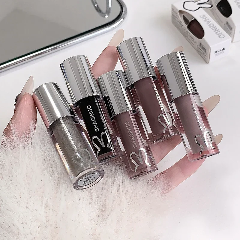 Water Light Mirror Moisturizing Lip Gloss Punk Black Silver Fine Flash Low Saturation Lip Glaze Long-lasting Nude Lip Makeup - Image 6