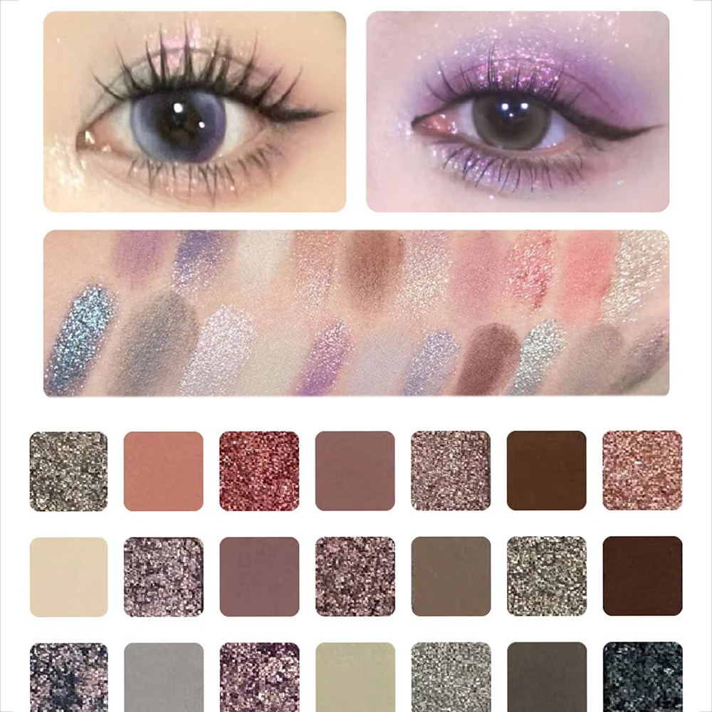 21-Color Chameleon Flashing Eyeshadow Palette Cold Moon Multi-functional Matte Shimmer Glitter Pigments Long-lasting Makeup - Image 4