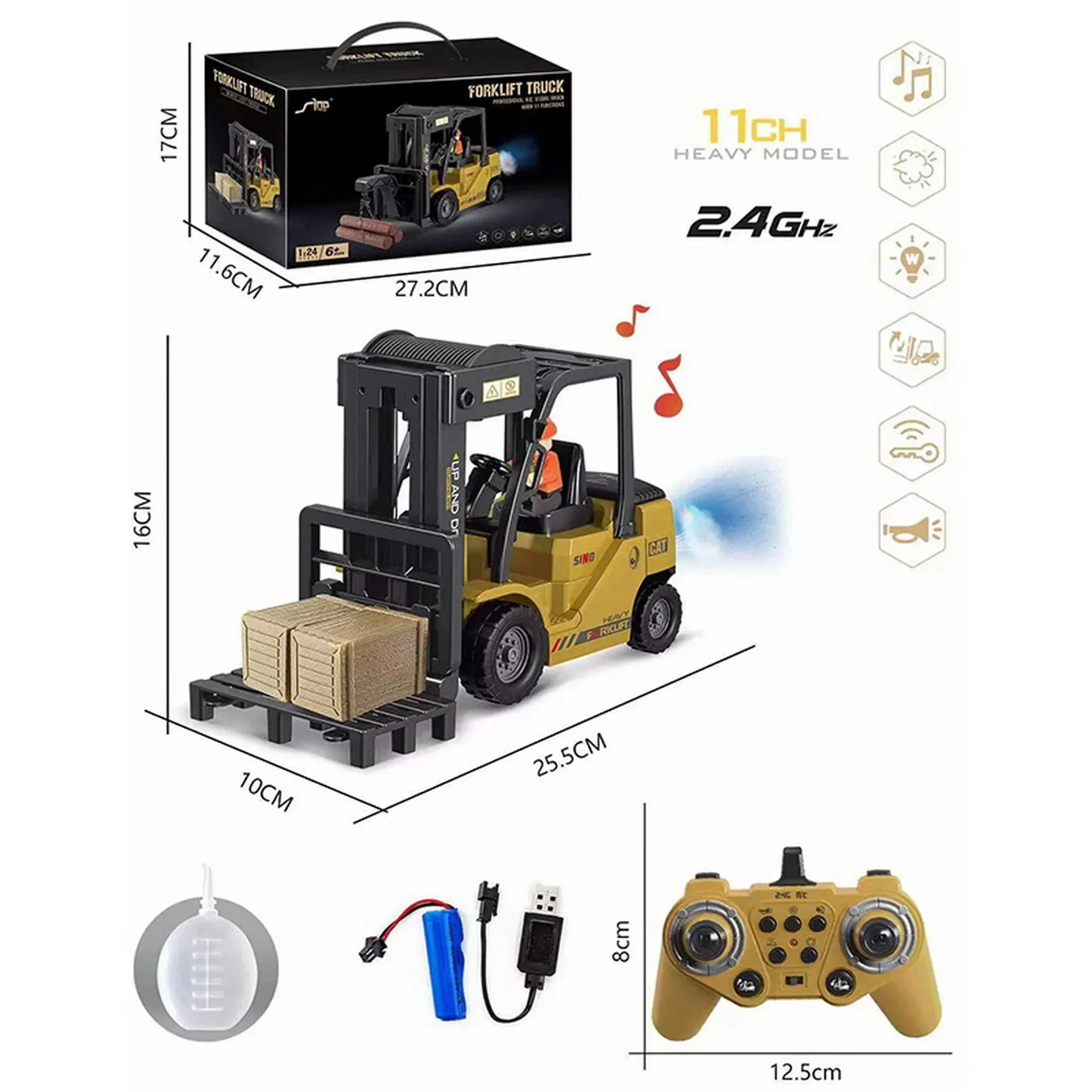 2.4G RC Radio Control Forklift Car Truck Electric Toy Engineering Vehicle Model Children Christmas Kids Boys Gifts Outdoor Toys - Image 8