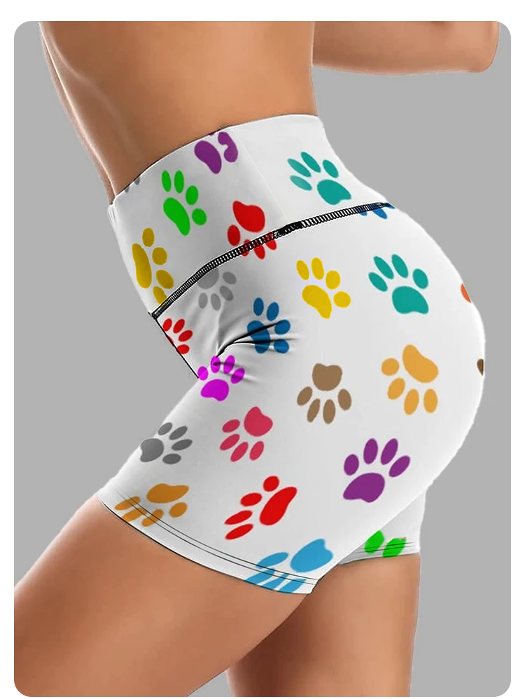 Women Summer Sexy Heart Graffiti Print Yoga leggings Shorts Women High Waist Tummy Control Workout Shorts Athletic Biker Shorts - Image 7