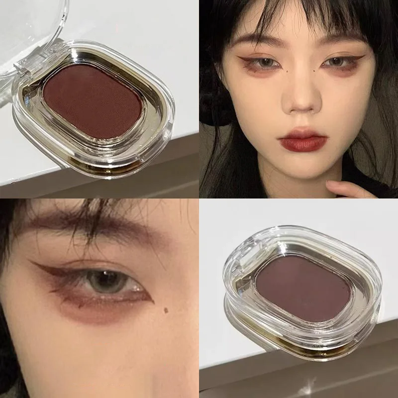 Red Brown Monochrome Eyeliner Eyeshadow Powder Palette Silky Matte Chocolate Lying Silkworm Eyeliner Waterproof Aegyo-sal Makeup - Image 2
