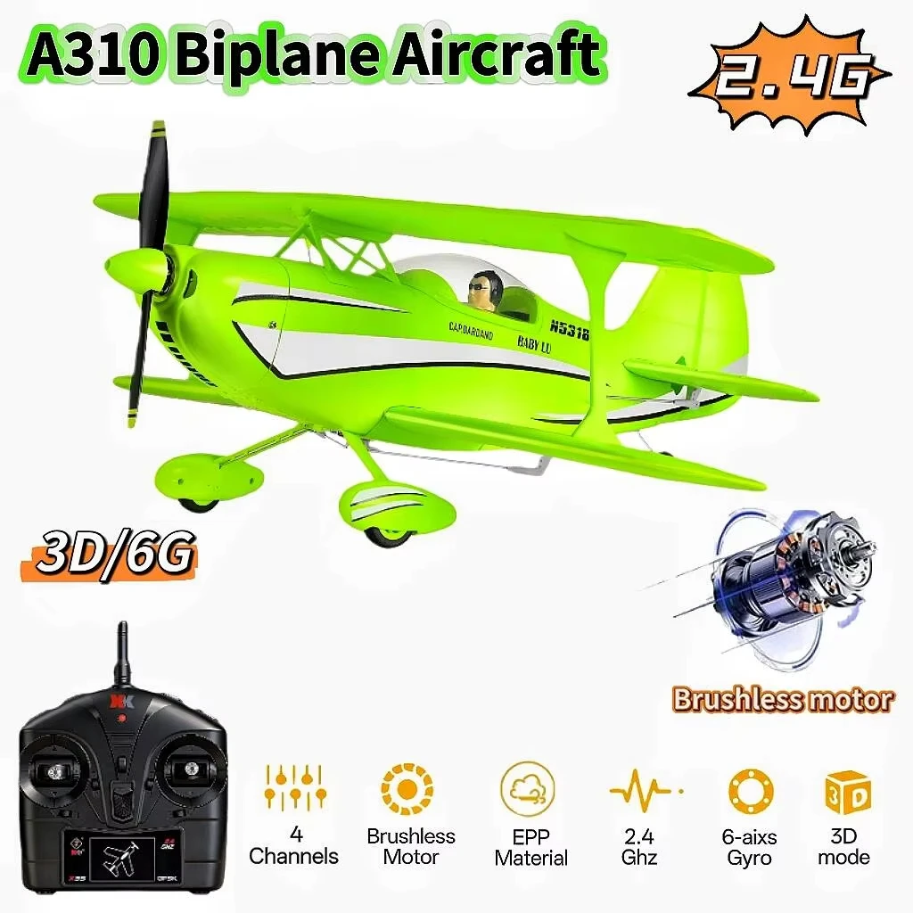 WLtoys Selects RC Aircraft Brushless Motor 3D/6G Angular Velocity Gyroscope Dual-Wing Four-Channel Aircraft Toy Gift - Image 2