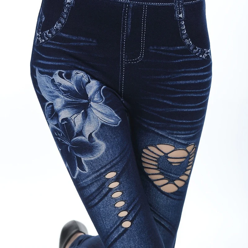 Hot Sexy Women Jean Skinny Jeggings Pants high waist leggings female print ankle-length Slim Legging Fitness Plus Size - Image 4