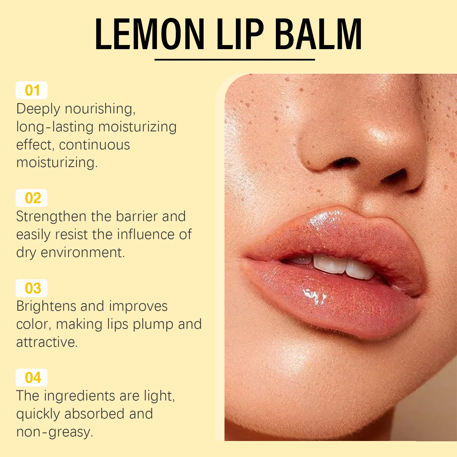 Lemon Ginger Lip Balm Turmeric Dark Melanin Remove Mask Gloss Oil Exfoliating Clean Improve Dullness Moisturizer Lip Balm Care - Image 3