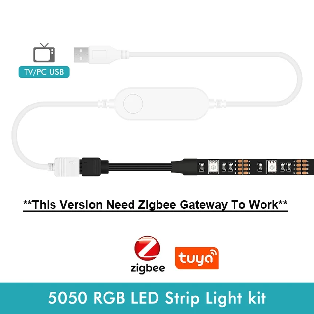 Wifi/Zigbee Tuya USB Led Lights RGB led Strip DC5V 5050 Smart Led TV Back Lighting For Alexa Google Home Automation Smart Life - Image 8