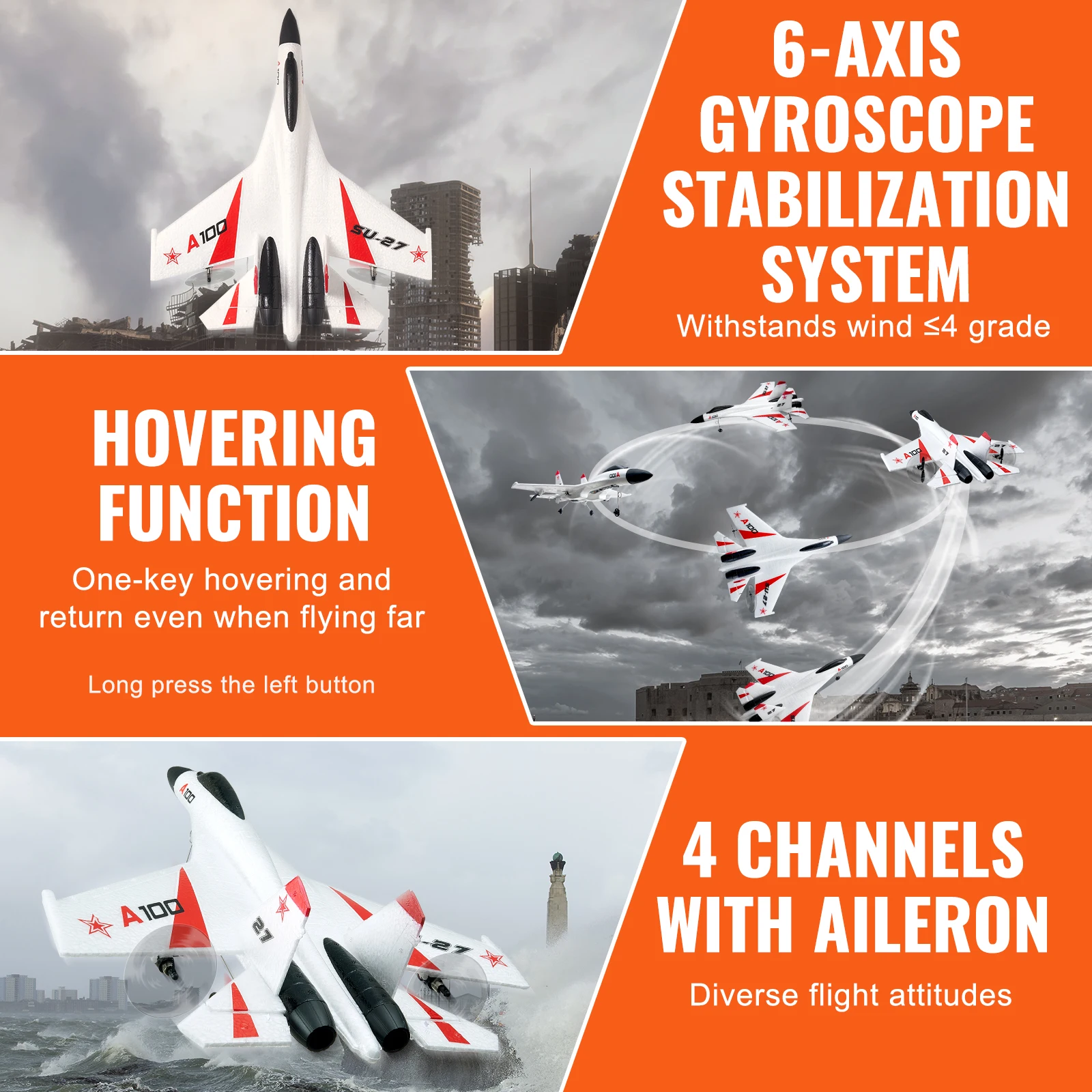 SucceBuy SU27 RC Plane 2.4G Remote Control Flying Model Glider Airplane with 2 Batteries Aircraft Foam Toys for Children Gifts - Image 4