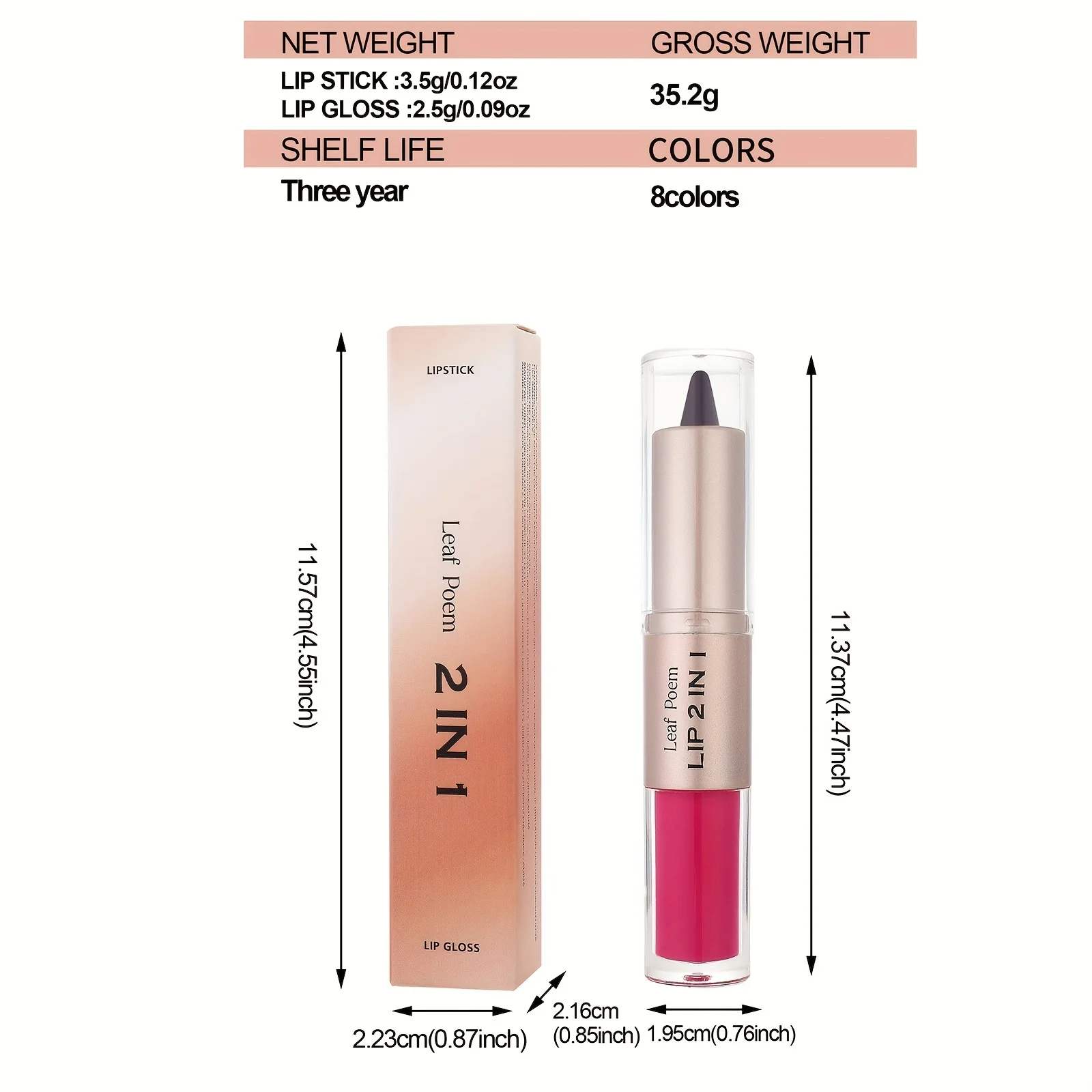 2 In 1 Dual-Ended Lip Liner & Gloss Combo High Pigmented Long-Lasting Lipstick Softens the Look of Lines Make Lips Appear Fuller - Image 6