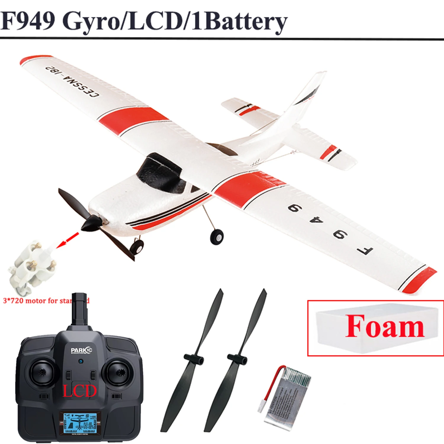 【C0】WLtoys 2.4G F949 LCD Version RC Airplane Cessna 182 3D6G 3Ch Fixed Wing Plane Outdoor Drone RTF With Gyroscope And Night - Image 13