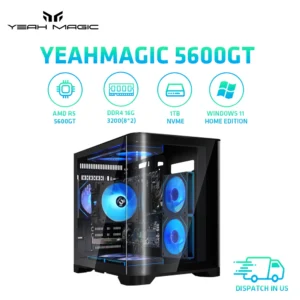 YEAH MAGIC AMD Ryzen 5 5600GT Gaming Desktop 16GB(8G*2) DDR4 3200 1T NVME SSD ARGB 7 Fans Win 11 Home Gamer Desktop PC in US