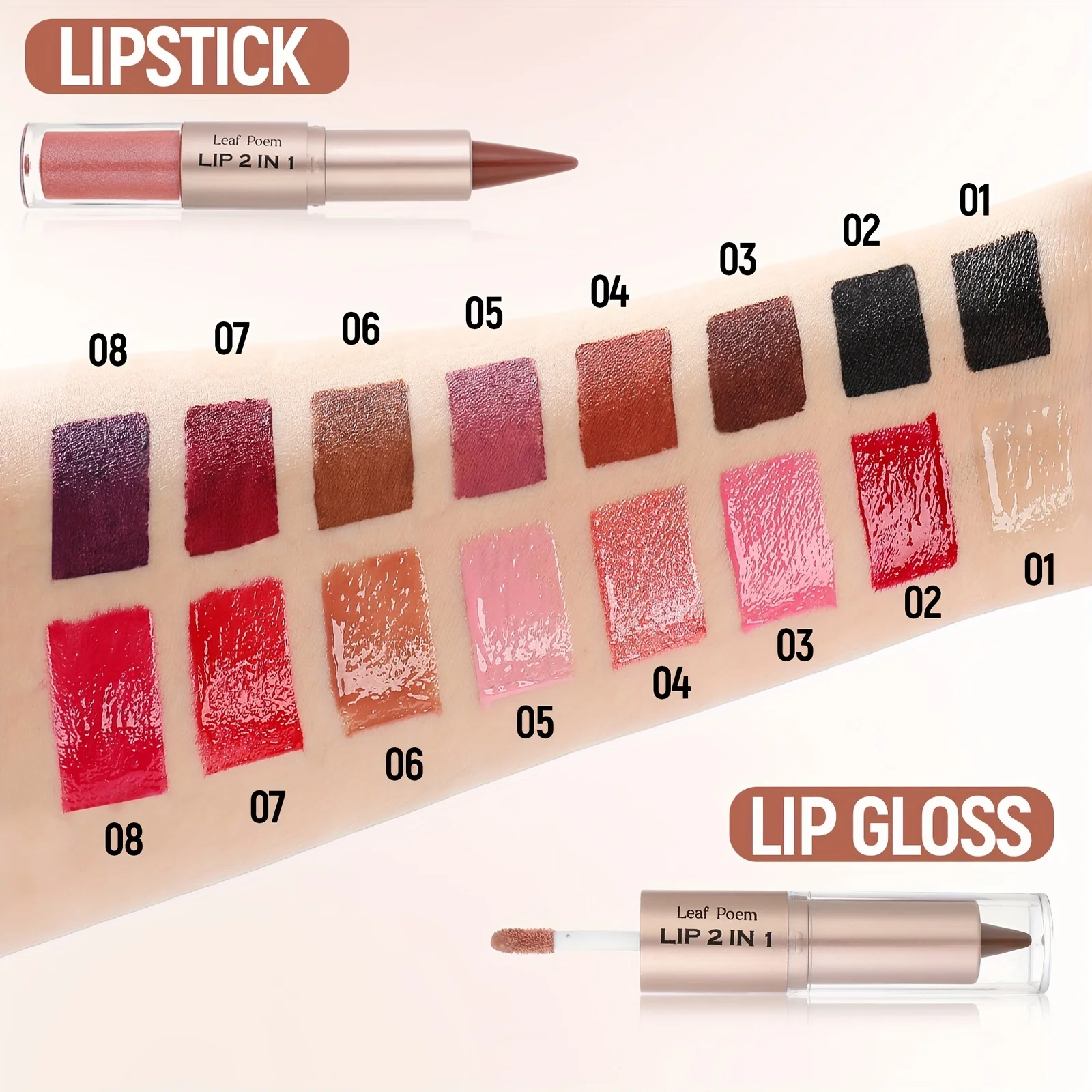 2 In 1 Dual-Ended Lip Liner & Gloss Combo High Pigmented Long-Lasting Lipstick Softens the Look of Lines Make Lips Appear Fuller - Image 5