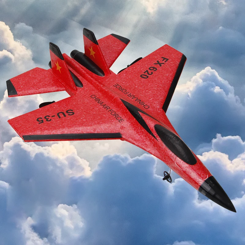 2.4G RC SU35 Fighter Plane FX620 EPP Foam Aircraft Glider LED Lights Remote Control Model Toy for Boys Children - Image 6