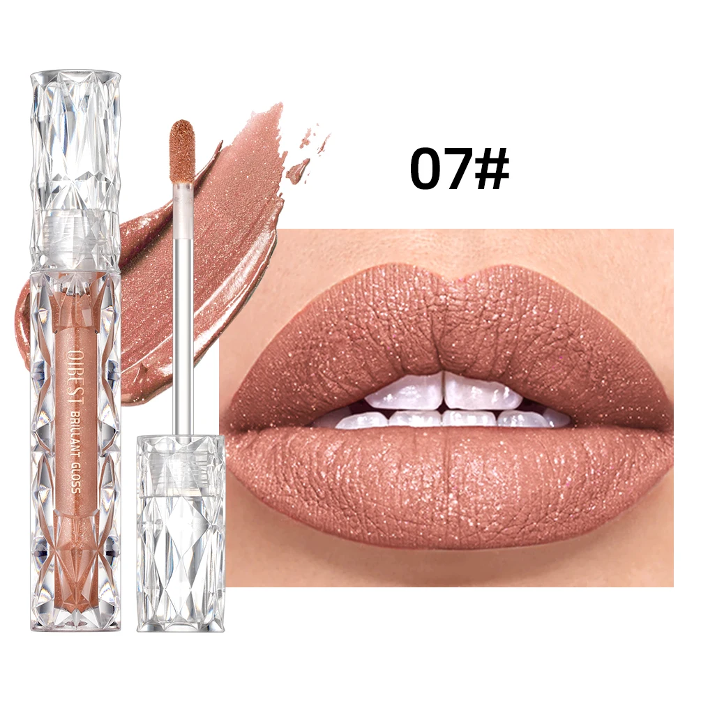 QIBEST Diamond Liquid Lipstick Moisturizing Long-Lasting Purple Sparkling Waterproof Lip Gloss Cosmetics Matte Glitter Lipstick - Image 7