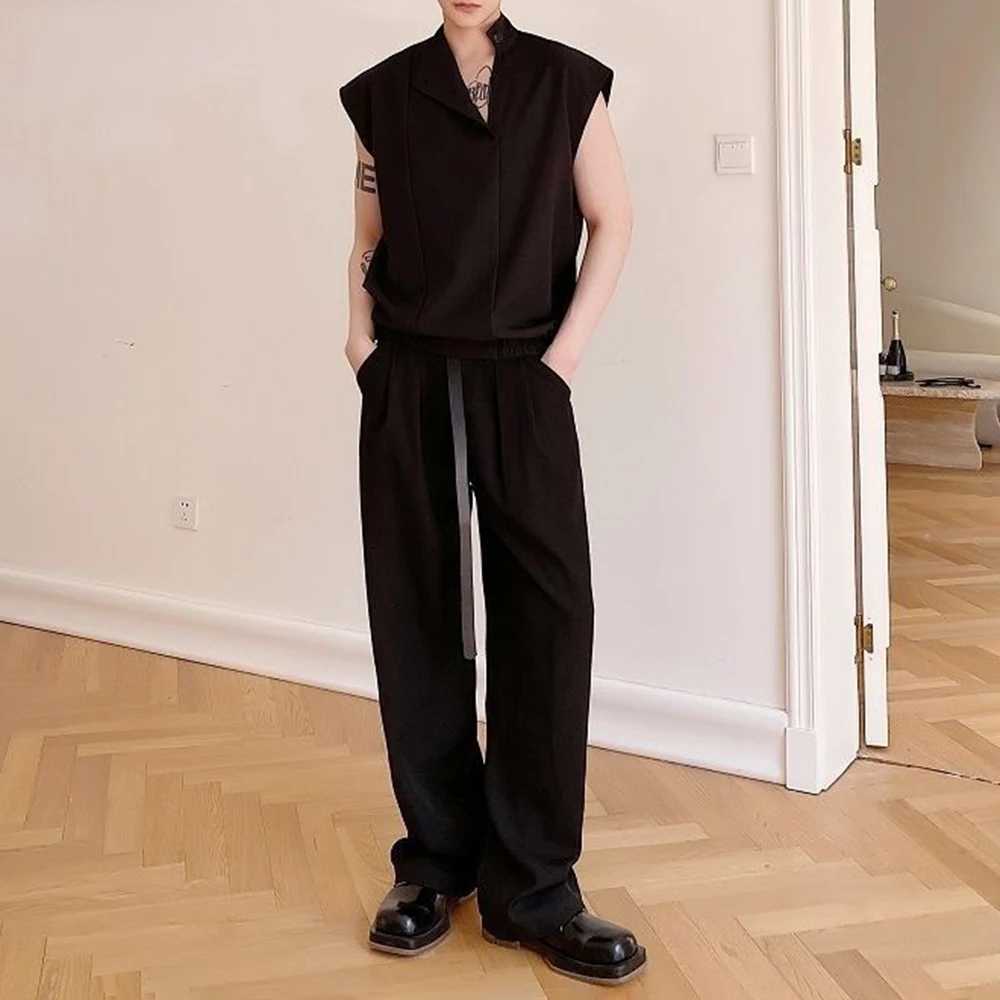 Mens Deconstructed Side Button Asymmetry Dark Y2k Vest Street Fashion Niche Youth Trend Breath Tank Top Men'S Clothing 2026 New - Image 6