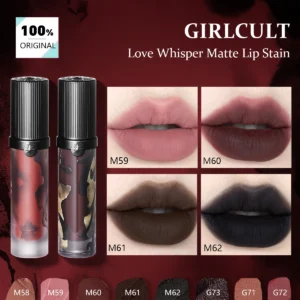 Girlcult Love Whisper Matte Lip Stain,Velvet Matte Texture,Lightweight Non-Drying,Soft-Focus Matte Finish,Edgy Makeup Looks,Gift