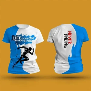 Men's T shirt Outdoor Fitness Run Sports T-Shirts Summer New Casual Women's Short Sleeve Tops Fashion 3D Gradient Harajuku Tops