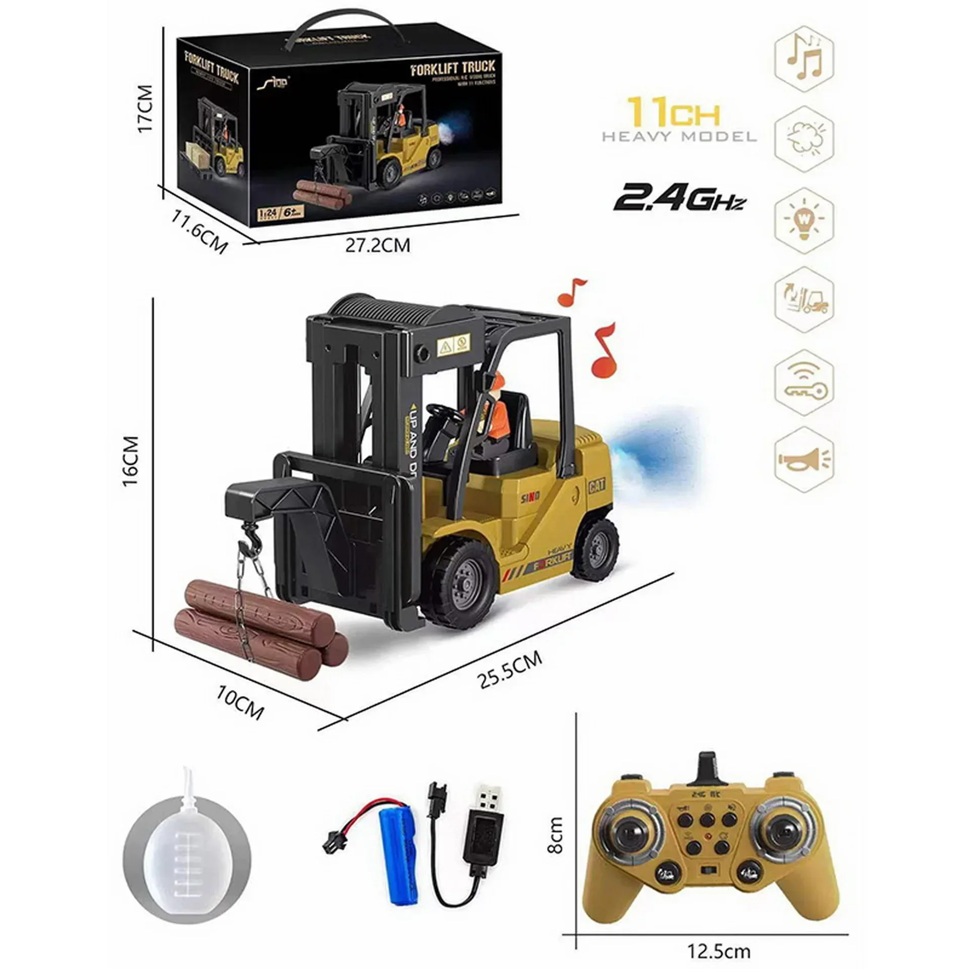 2.4G RC Radio Control Forklift Car Truck Electric Toy Engineering Vehicle Model Children Christmas Kids Boys Gifts Outdoor Toys - Image 7