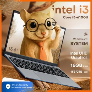 15.6" Portable i3 Laptop Computer PC Windows 11 Pro Intel Core i3 6100U Laptops Fingerprint 16GB RAM 1TB 2TB SSD Notebook PC