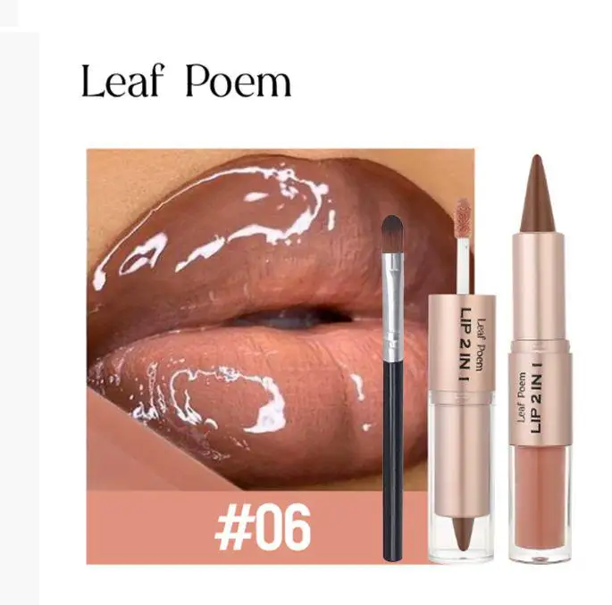 2 In 1 Dual-Ended Lip Liner & Gloss Combo High Pigmented Long-Lasting Lipstick Softens the Look of Lines Make Lips Appear Fuller - Image 10