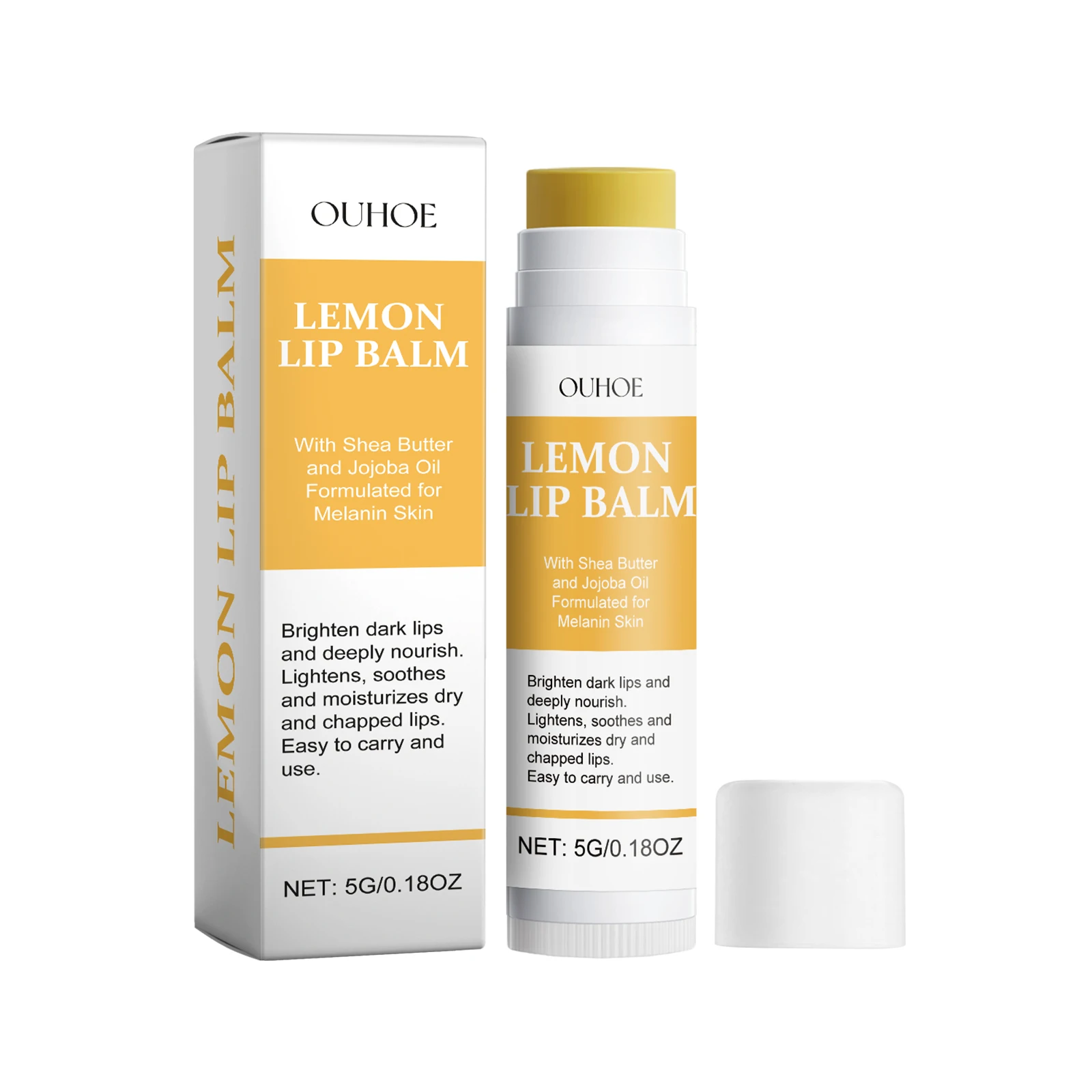 Lemon Ginger Lip Balm Turmeric Dark Melanin Remove Mask Gloss Oil Exfoliating Clean Improve Dullness Moisturizer Lip Balm Care - Image 6