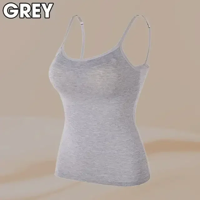Sexy Women Tops Solid Padded Bra Spaghetti Camisole Top Women Vest Women Camisole with Built in Bra Cami Top Vest Tank Top 2024 - Image 13