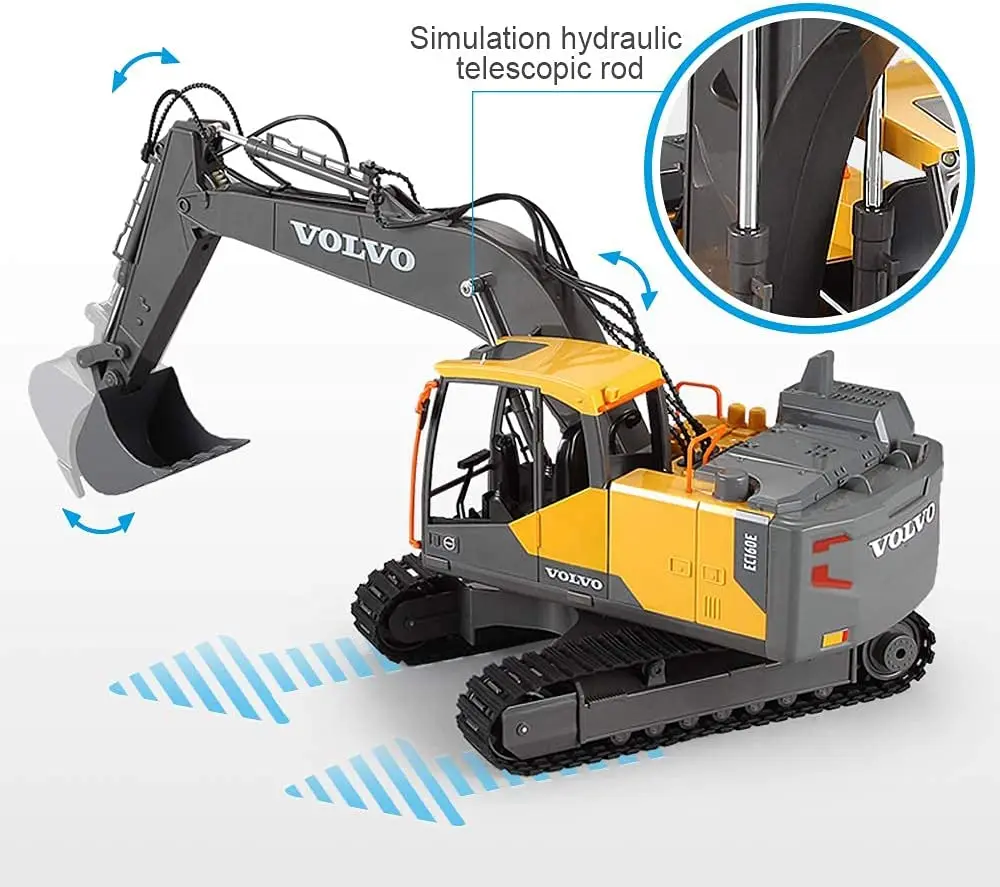 Double E E568 RC Excavator 1/16 17CH Crawler 3in1 Truck Alloy Digger Radio controlled Car Engineering Model Children's Day Gifts - Image 4