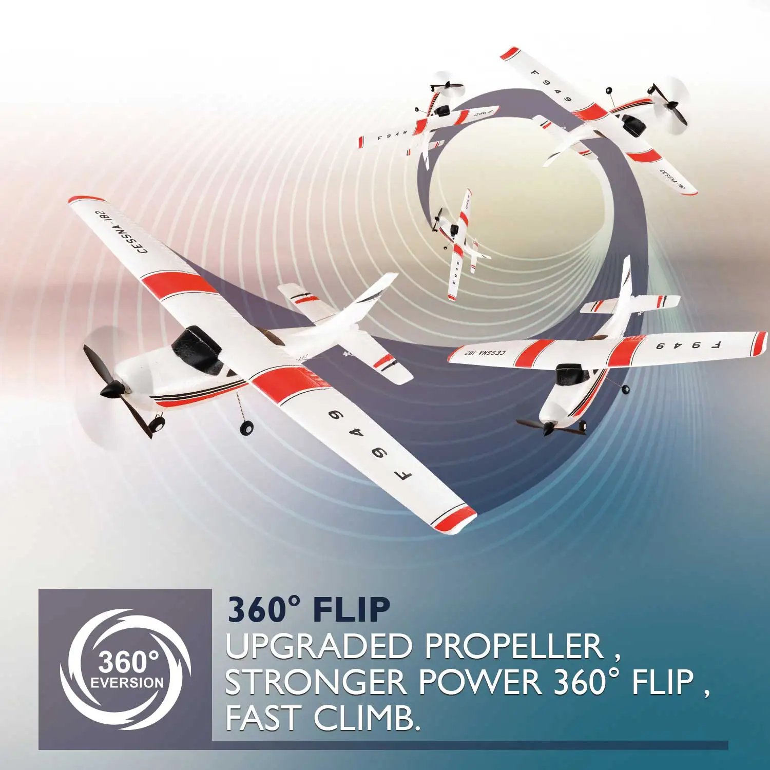 【C0】WLtoys 2.4G F949 LCD Version RC Airplane Cessna 182 3D6G 3Ch Fixed Wing Plane Outdoor Drone RTF With Gyroscope And Night - Image 3