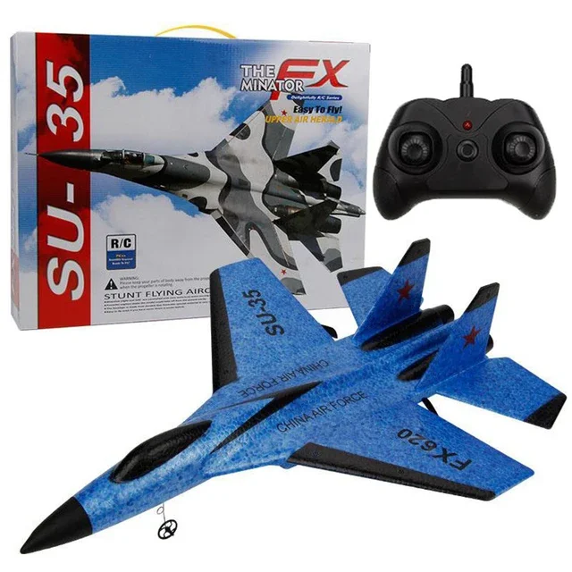 2.4G RC SU35 Fighter Plane FX620 EPP Foam Aircraft Glider LED Lights Remote Control Model Toy for Boys Children - Image 9