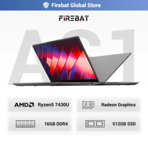 Firebat AS11 Laptop AMD R5 7430u CPU 16GB RAM SSD 512GB Lightweight Business Computer Windows 15.6 Inch Notebook BT5.2 WiFi6