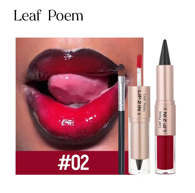 2 In 1 Dual-Ended Lip Liner & Gloss Combo High Pigmented Long-Lasting Lipstick Softens the Look of Lines Make Lips Appear Fuller - Image 12