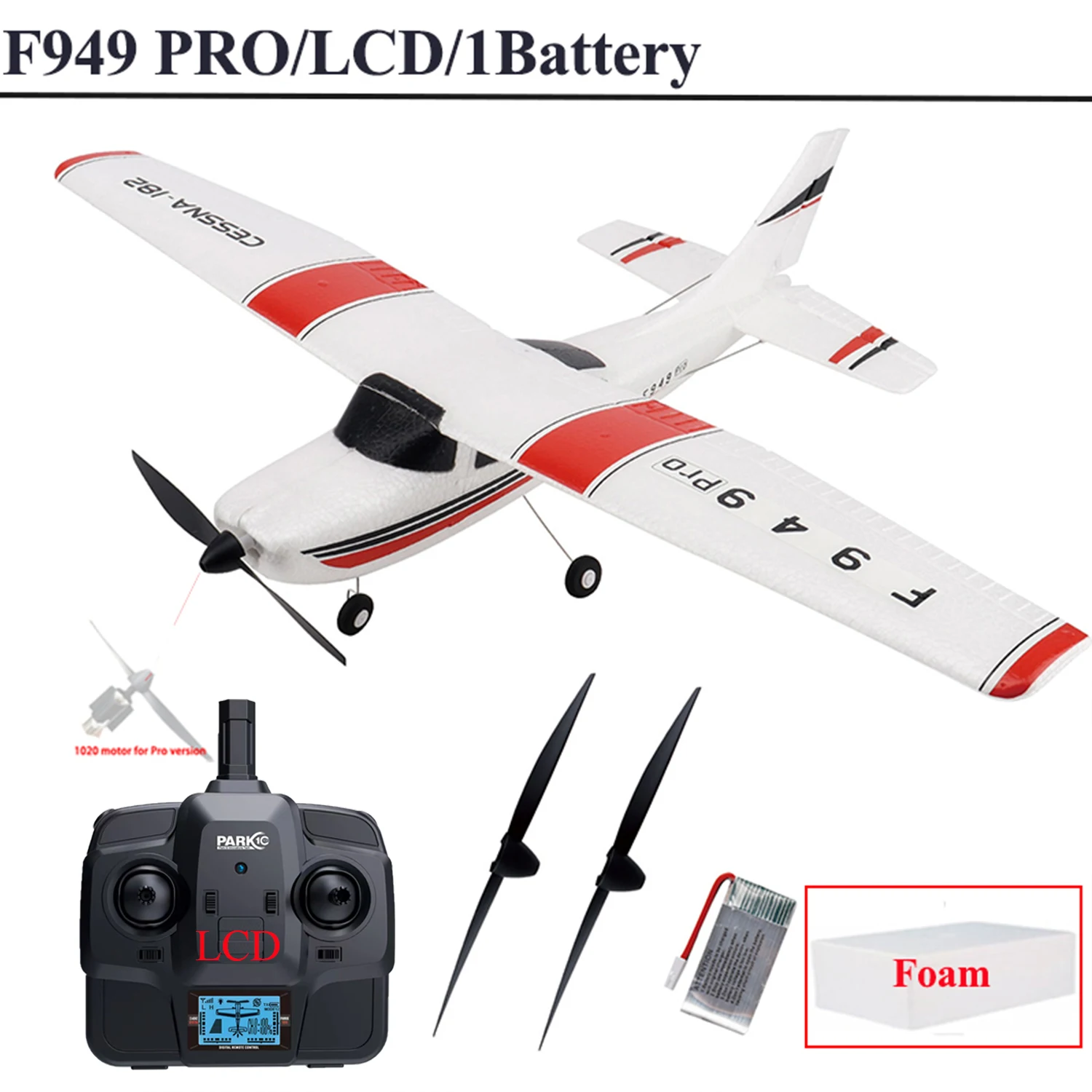【C0】WLtoys 2.4G F949 LCD Version RC Airplane Cessna 182 3D6G 3Ch Fixed Wing Plane Outdoor Drone RTF With Gyroscope And Night - Image 14