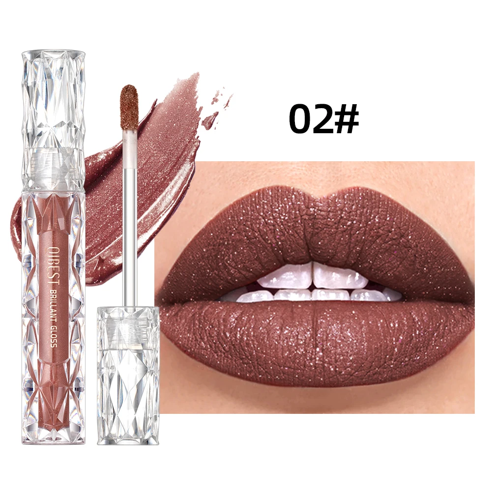QIBEST Diamond Liquid Lipstick Moisturizing Long-Lasting Purple Sparkling Waterproof Lip Gloss Cosmetics Matte Glitter Lipstick - Image 12