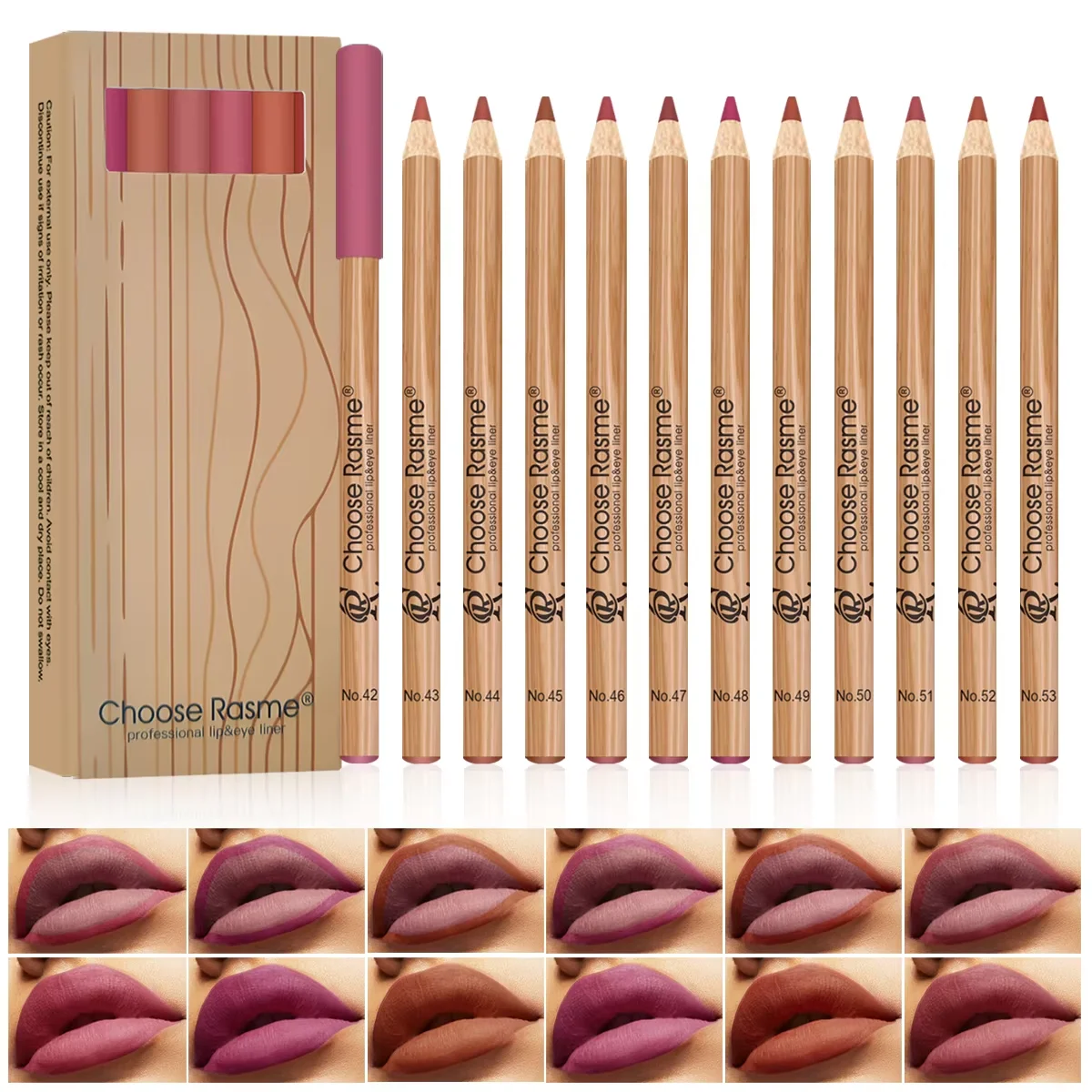 12 Matte Lip Liner Pencil Set Color Rendering Easy Makeup Waterproof Durable Lip Makeup Cosmetics Valentine's Day gift - Image 7