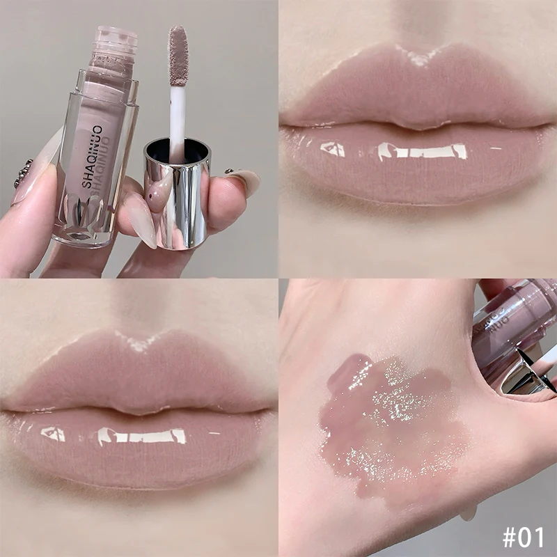 Water Light Mirror Moisturizing Lip Gloss Punk Black Silver Fine Flash Low Saturation Lip Glaze Long-lasting Nude Lip Makeup - Image 11