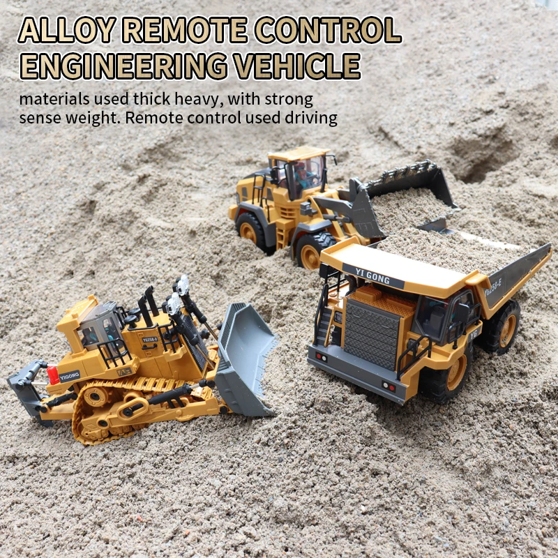 ZWN 2.4G Remote Control Excavator Dump Truck RC Model Car Toy Professional Alloy Plastic Simulation Construction Vehicle for Kid - Image 6