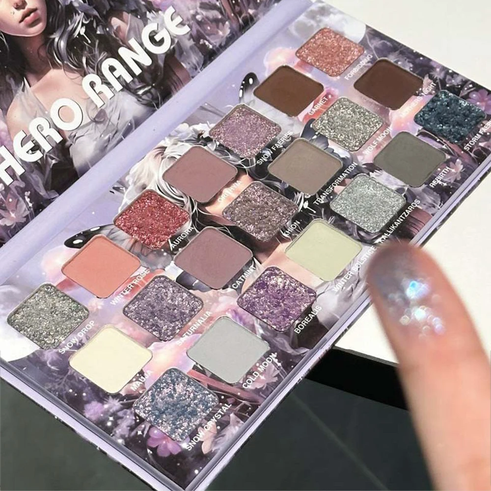 21-Color Chameleon Flashing Eyeshadow Palette Cold Moon Multi-functional Matte Shimmer Glitter Pigments Long-lasting Makeup - Image 5
