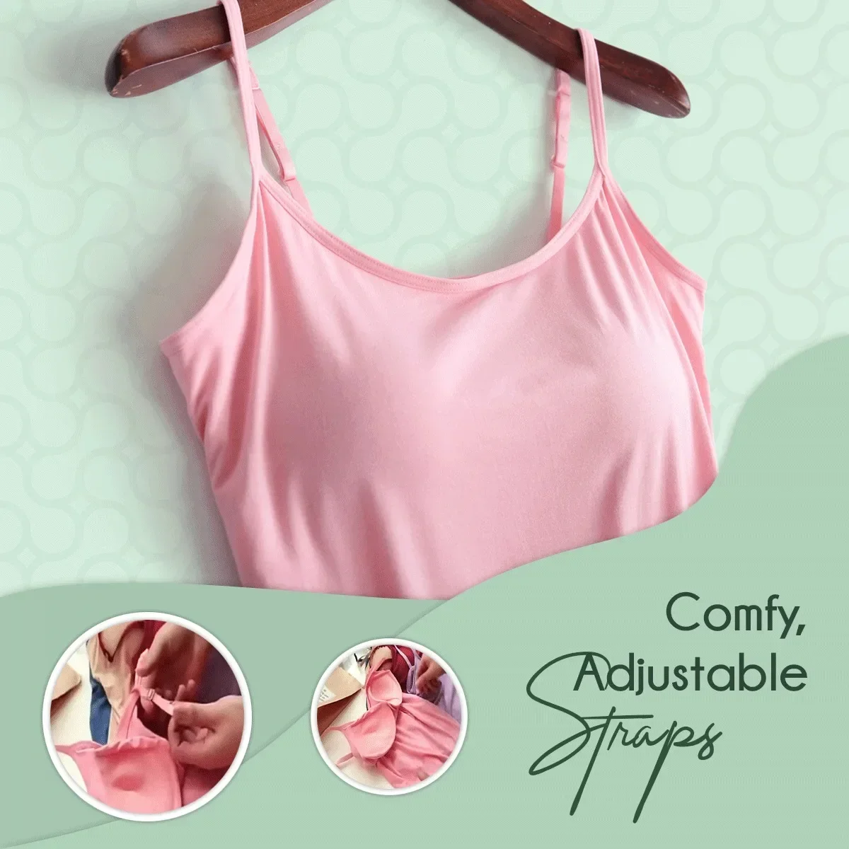 Sexy Women Tops Solid Padded Bra Spaghetti Camisole Top Women Vest Women Camisole with Built in Bra Cami Top Vest Tank Top 2024 - Image 6
