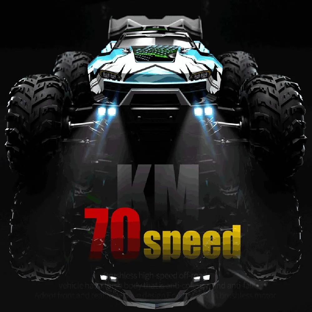 Teeggi 16101 /16102 PRO 1:16 High Speed RC Car With LED Light Drift 70KM/H 4WD RC Off-Road Car Monster Truck Toy For Kid Gifts - Image 2