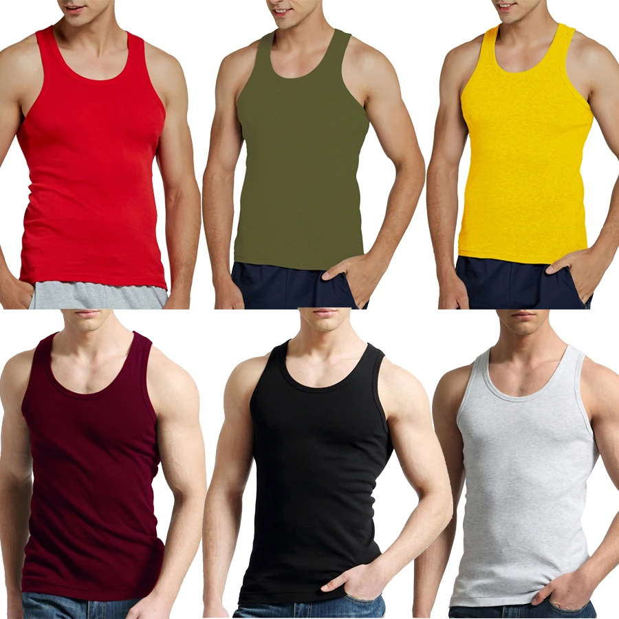 Tank Tops Men Cotton Running Vest Fitness Cool Summer Sleeveless Top Gym Sport Slim Casual Undershirt Male 9 Colors 1PCS - Image 2