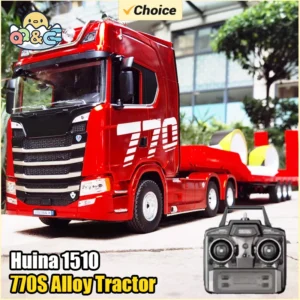 HUINA 1501 770S Alloy Tractor 19CH RC Truck 1/18 2.4G remote control Engineering Trailer Truck with Light Sound Toys XMAS Gifts