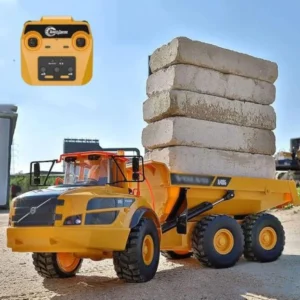 1/20 Large 23IN Electric Remote Control Dump Truck A40G 2.4G Simulated Acoustic-Optical RC Engineering Vehicle Model with 6-Whe