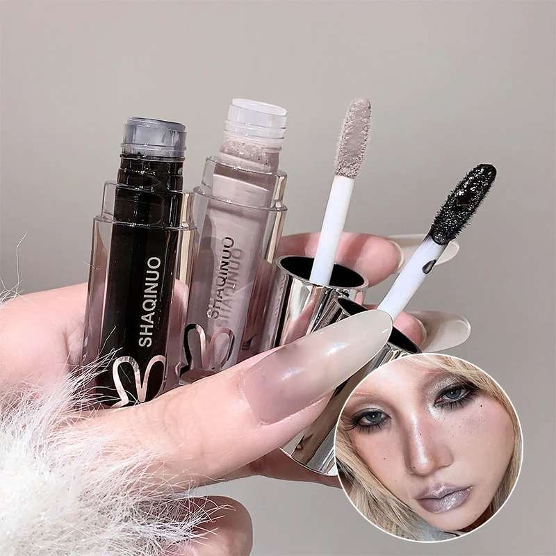 Water Light Mirror Moisturizing Lip Gloss Punk Black Silver Fine Flash Low Saturation Lip Glaze Long-lasting Nude Lip Makeup - Image 3