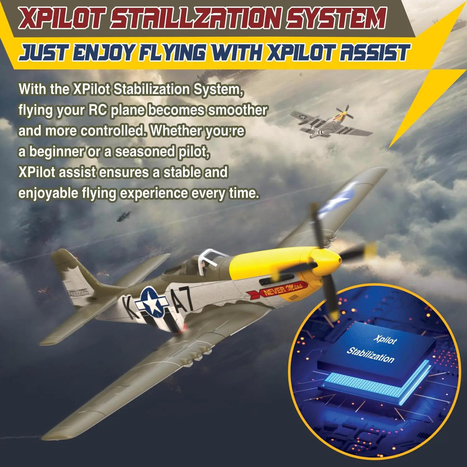 RC Plane 5CH 3D/6G Fixed-wing RC Airplane 2.4GHz P51D Mustang RTF for Adults Beginners Easy to Fly Removable Brushless Fighter - Image 2