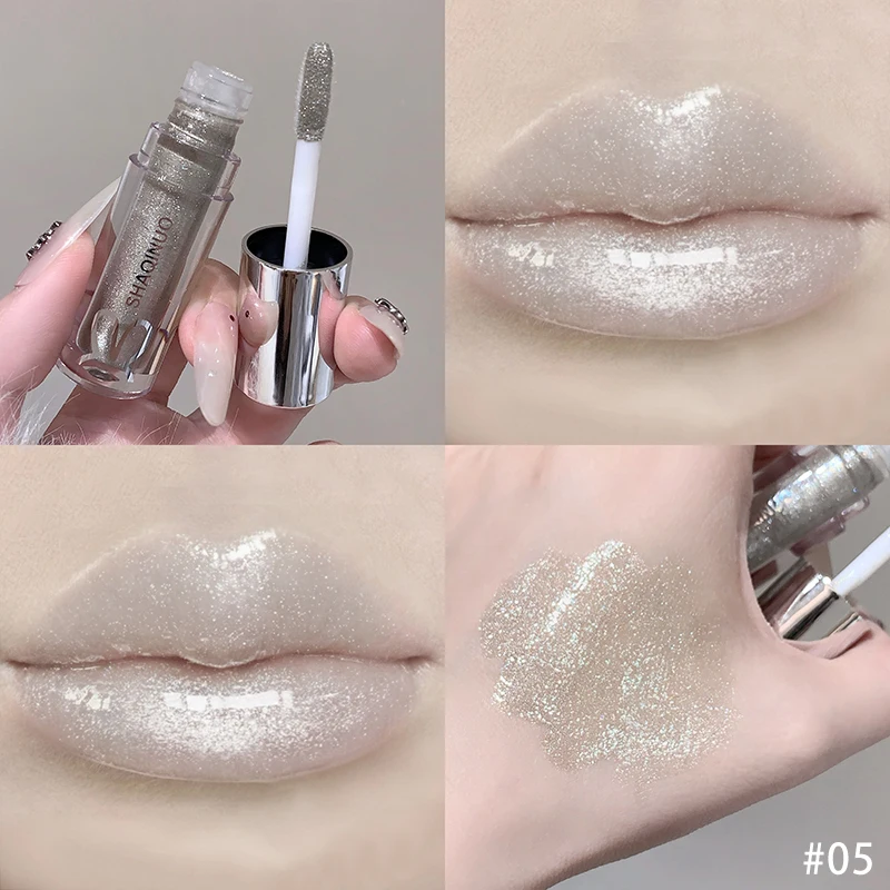 Water Light Mirror Moisturizing Lip Gloss Punk Black Silver Fine Flash Low Saturation Lip Glaze Long-lasting Nude Lip Makeup - Image 10