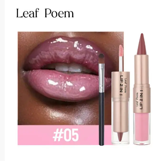 2 In 1 Dual-Ended Lip Liner & Gloss Combo High Pigmented Long-Lasting Lipstick Softens the Look of Lines Make Lips Appear Fuller - Image 9