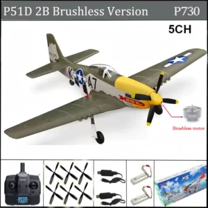 RC Plane 5CH 3D/6G Fixed-wing RC Airplane 2.4GHz P51D Mustang RTF for Adults Beginners Easy to Fly Removable Brushless Fighter